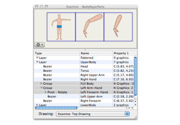 Example of inspecting layers and groups of graphics with EazyDraw on OS X.